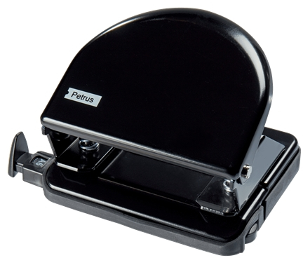 Petrus 52 Taladro Perforador Clasico Metalico, Hasta 20 Hojas, Negro