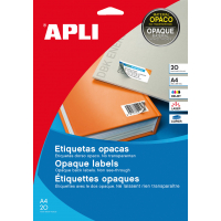 Apli Etiquetas Blancas Opacas 210.0x297 mm. 20 Hojas A4