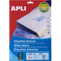 Apli Etiquetas Permanentes Diametro 30 mm. 25 Hojas A4