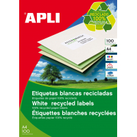 Apli Etiquetas Permanentes Recicladas 105.0x42.4 mm. 100 Hojas A4