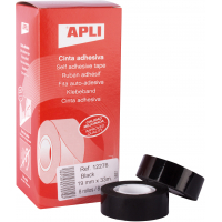 Apli Cinta Adhesiva Negra 19mm x 33m, Ideal para Uso en 