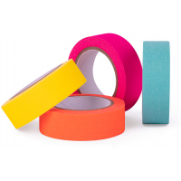 Apli Pack Cintas Adhesivas de Papel Washi, 4 U, Tonos Fluor, Decoracion y Manualidades, Multicolor