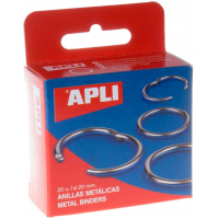 Apli Pack de 20 Anillas Metalicas Articuladas diametro 20 mm