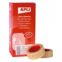 Apli Pack de 8 Cintas Adhesivas Transparente 19 mm x 33 m
