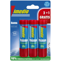 Imedio Pack de 3 Barras de Pegamento de 21grs, Apto para Uso Escolar