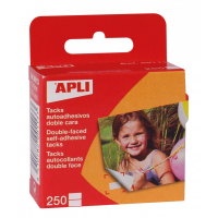 Apli Pack de 250 Tacks Autoadhesivos 12 x 16 mm, Adhesivo Doble Cara