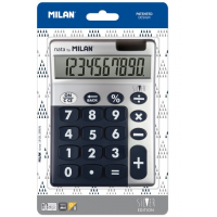 Milan Calculadora 10 Digitos Silver, Sobremesa, Teclas Grandes