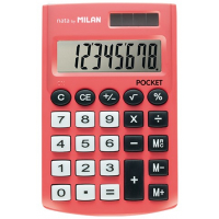 Milan Pocket Calculadora 8 Digitos, Bolsillo, Rojo