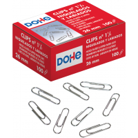 Dohe Caja de 100 Clips Labiados 26mm Niquelados