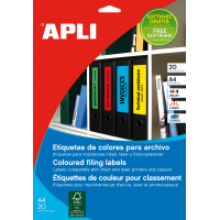 Apli Etiquetas Amarillas para Archivo 190.0x61.0 mm. 20 Hojas A4