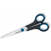 Dahle 54407 Office Comfort-Grip Tijeras de Acero Templado 18cm, Hojas Afiladas, Mangos Revestidos de Goma