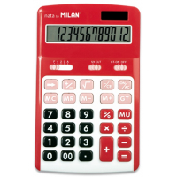 Milan Calculadoras de 12 Digitos, Rojo