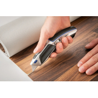 Dahle 10891 - Cuter Profesional Heavy Duty con Cuchilla Trapezoidal de Acero al Carbono SK5, Guia Automatica, Cuerpo Metalico