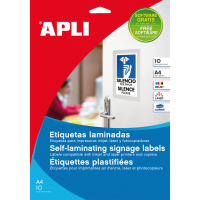 Apli Etiquetas Blancas Laminadas 150.0x100 mm. 10 Hojas