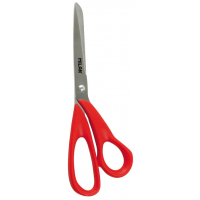 Milan Tijeras Oficina con Cuchilla de Acero Inoxidable, Mango de Plastico Rojo, 20cm, Color Rojo