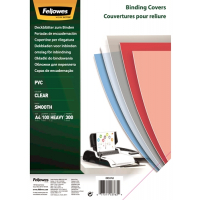 Fellowes Pack de 100 Portadas para Encuadernar de PVC A4, 300 Micras , Transparente