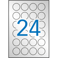 Apli Etiquetas Metalizadas Plata Diametro 40 mm. 20 Hojas A4