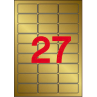 Apli Etiquetas Metalizadas Oro 63.5x29.6 mm. 20 Hojas A4