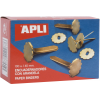 Apli Encuadernadores Metalicos con Arandela, 40mm, Caja de 100