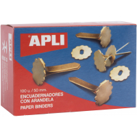 Apli Encuadernadores Metalicos con Arandela, 50mm, Caja de 100