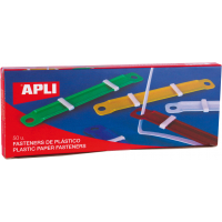 Apli Pack de 50 Fasteners de Plastico con Lengüeta, 90x12mm. Colores variados