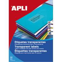 Apli Etiquetas Translucidas (Resistentes Intemperie) 99.1x38.1 mm. 20 Hojas A4