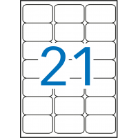 Apli Etiquetas Blancas (Resistentes Intemperie) 63.5x38.1 mm. 20 Hojas A4