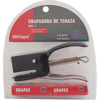 MKtape MK1 Pack de Grapadora de Tenaza Mini + 1000 Grapas Nº 10, Hasta 12 Hojas, Negro