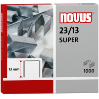 Novus 23/13 Super Caja de 1000 Grapas 23/13 Galvanizadas para Grapadoras de Gruesos