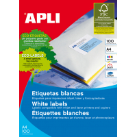 Apli Etiquetas Permanentes 63.5x72 mm. 100 Hojas A4
