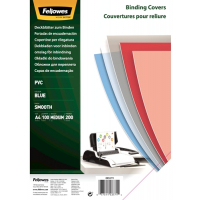 Fellowes Pack de 100 Portadas para Encuadernar de PVC A4, 200 Micras , Azul Transparente
