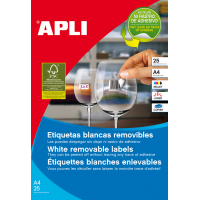 Apli Etiquetas Blancas Removibles 35.6x16.9 mm. 25 Hojas A4