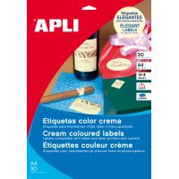 Apli Etiquetas Azul Pastel Permanentes 70x37 mm. 20 Hojas A4