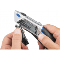 Dahle 10891 - Cuter Profesional Heavy Duty con Cuchilla Trapezoidal de Acero al Carbono SK5, Guia Automatica, Cuerpo Metalico