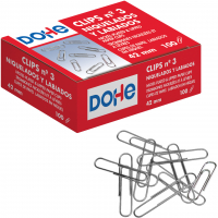 Dohe Pack de 100 Clips Labiados Nº3 42mm, Niquelados