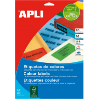 Apli Etiquetas Verdes Permanentes 99.1x38.1 mm. 20 Hojas A4