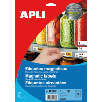 Apli Etiquetas Blancas Magneticas 80.0x28 mm. 5 Hojas A4