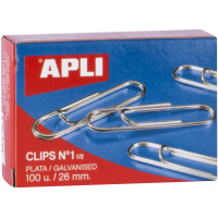 Clips Niquelados de 26mm. Caja 100 uds. Apli Nº1,5 
