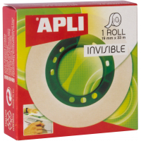 Apli Cinta Adhesiva Invisible 19mm x 33m, Transparente