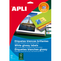 Apli Etiquetas Blancas Calidad Foto 199.6x289.1 mm. 10 Hojas A4