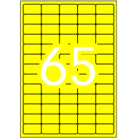 Apli Etiquetas Amarillo Fluorescente Permanentes 38.1x21.2 mm. 20 Hojas A4