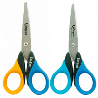 Maped Sensoft Tijera Escolar Punta Redonda, Acero Inoxidable, Mango de Plastico Flexible, 13 cm., Colores Surti