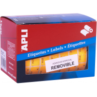 Rollo Etiquetas PVP Naranja Fluorescente Removibles 12x18 mm. Apli