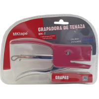 MKtape MK7 Pack de Grapadora de Tenaza + Grapas Nº 26/6, Hasta 20 Hojas, Rojo
