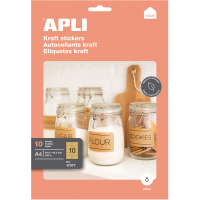 Apli Etiquetas Kraft Permanentes 99.1x57.0 mm. 10 Hojas A4
