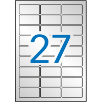 Apli Etiquetas Metalizadas Plata 63.5x29.6 mm. 20 Hojas A4