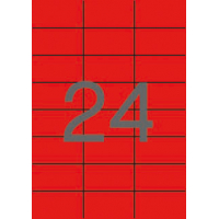 Apli Etiquetas Rojas Permanentes 70x37 mm. 20 Hojas A4