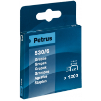Petrus Caja de 1200 Grapas 530/6 Cobreadas para Clavadora
