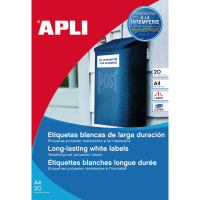 Apli Etiquetas Blancas (Resistentes Intemperie) 99.1x139 mm. 20 Hojas A4