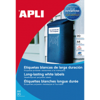 Apli Etiquetas Blancas (Resistentes Intemperie) 99.1x57 mm. 20 Hojas A4